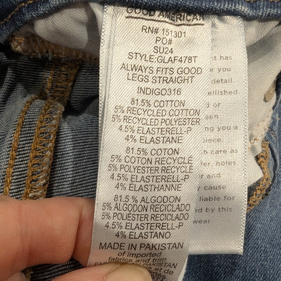 Good American Blue Straight Leg Jeans - Picture 7 of 8